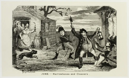 June - Marrowbones and Cleavers from George Cruikshank's Steel Etchings to The Comic Almanacks: 1835-1853 by George Cruikshank, print, 1839