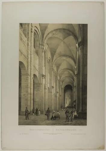 Interior of the Cathedral of Speier, plate eleven from Allemande by Charles-Claude Bachelier, print, 1844