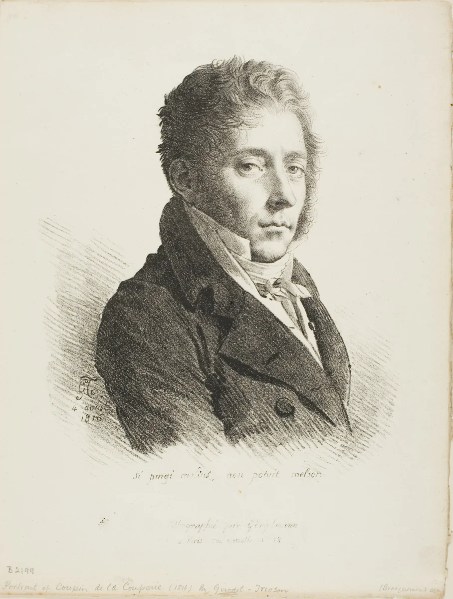 Portrait of Coupin de la Couperie by Anne-Louis Girodet de Roucy-Trioson, print, 1816