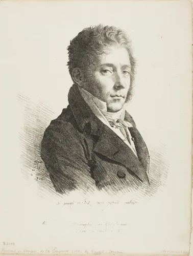 Portrait of Coupin de la Couperie by Anne-Louis Girodet de Roucy-Trioson, print, 1816