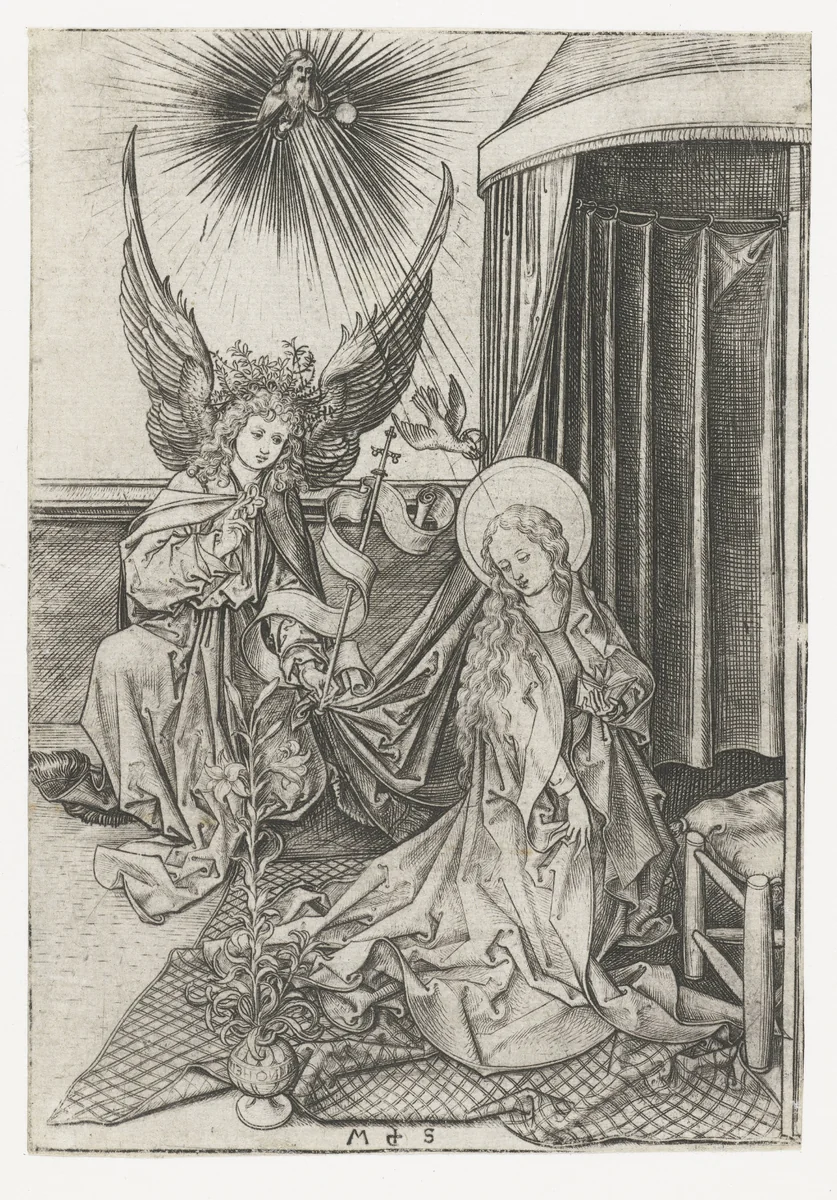 Annunciatie by Unknown, print, 1470-1491