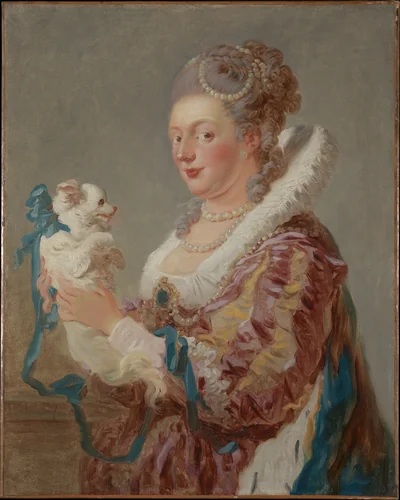 Marie Emilie Coignet de Courson (1716–1806) with a Dog by Jean Honoré Fragonard, painting, 1764-1774