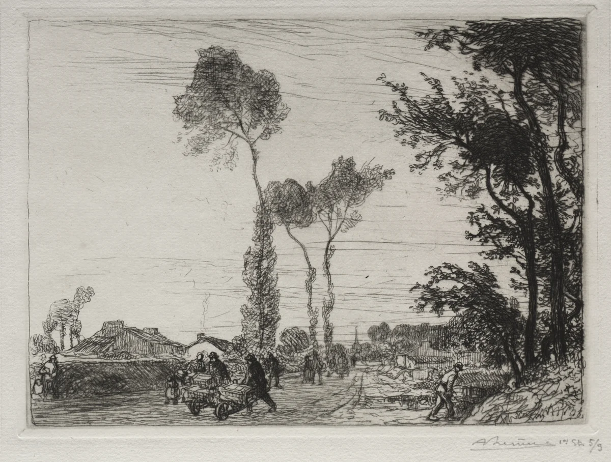 Retour du Marché de St. Jean-de-Mont by Auguste Louis Lepère, print, 1910