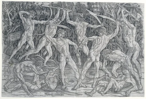 Battle of the Nudes by Unknown, print, 1470-1475