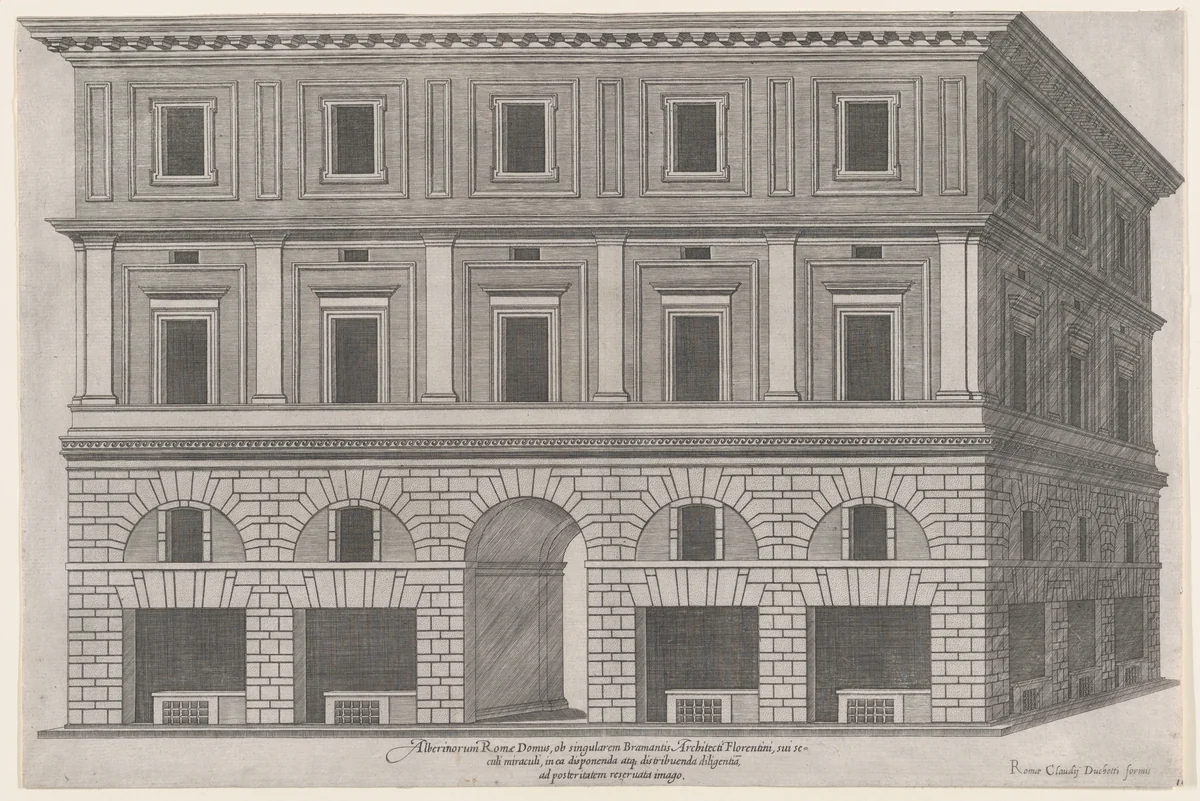Alberini Palace, from "Speculum Romanae Magnificentiae" by anonymous, print, 1565-1585