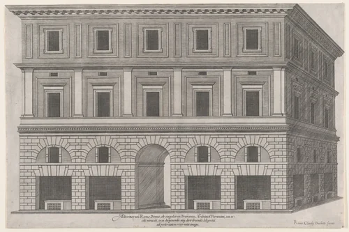 Alberini Palace, from "Speculum Romanae Magnificentiae" by anonymous, print, 1565-1585