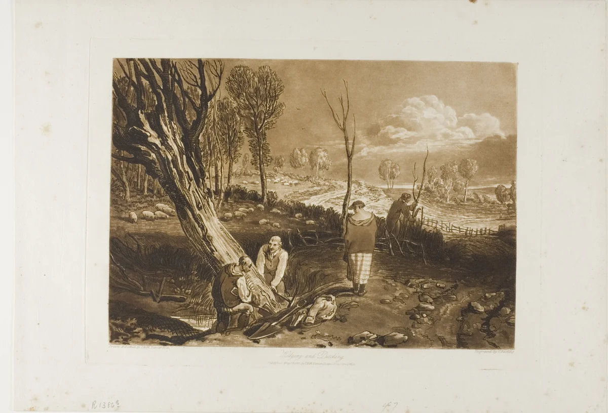 Hedging and Ditching, plate 47 from Liber Studiorum by Joseph Mallord William Turner, print, 1812