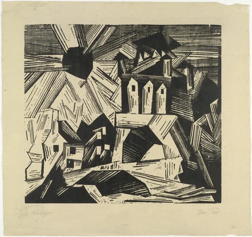 The Gate (Das Tor) by Lyonel Feininger, print, 1920