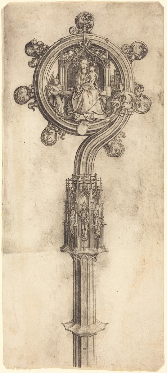 A Bishop's Crosier by Martin Schongauer, print, 1475-1480