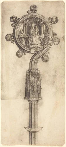A Bishop's Crosier by Martin Schongauer, print, 1475-1480