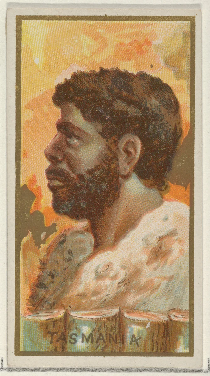 Tasmania, from the Types of All Nations series (N24) for Allen & Ginter Cigarettes by Allen & Ginter, print, 1889