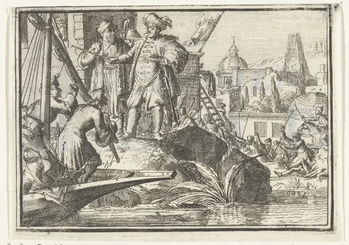 Titelblad voor het pamflet: De Geschooren Hoop, 1702 by Romeyn de Hooghe, print, 1702