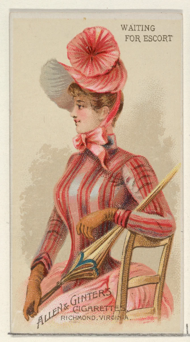Wait for Escort, from the Parasol Drills series (N18) for Allen & Ginter Cigarettes Brands by Allen & Ginter, print, 1888
