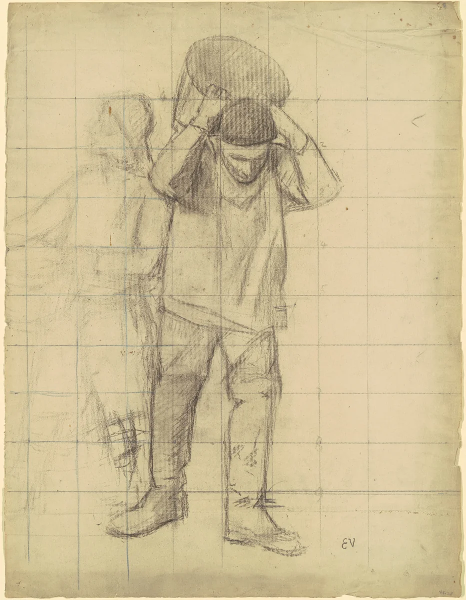 Study for "Pêcheurs de la mer du Nord" (Study for "Fishermen of the North Sea") by Eugène Vail, drawing, 1888-1898