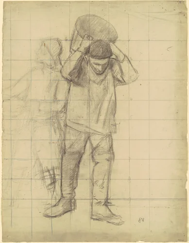 Study for "Pêcheurs de la mer du Nord" (Study for "Fishermen of the North Sea") by Eugène Vail, drawing, 1888-1898