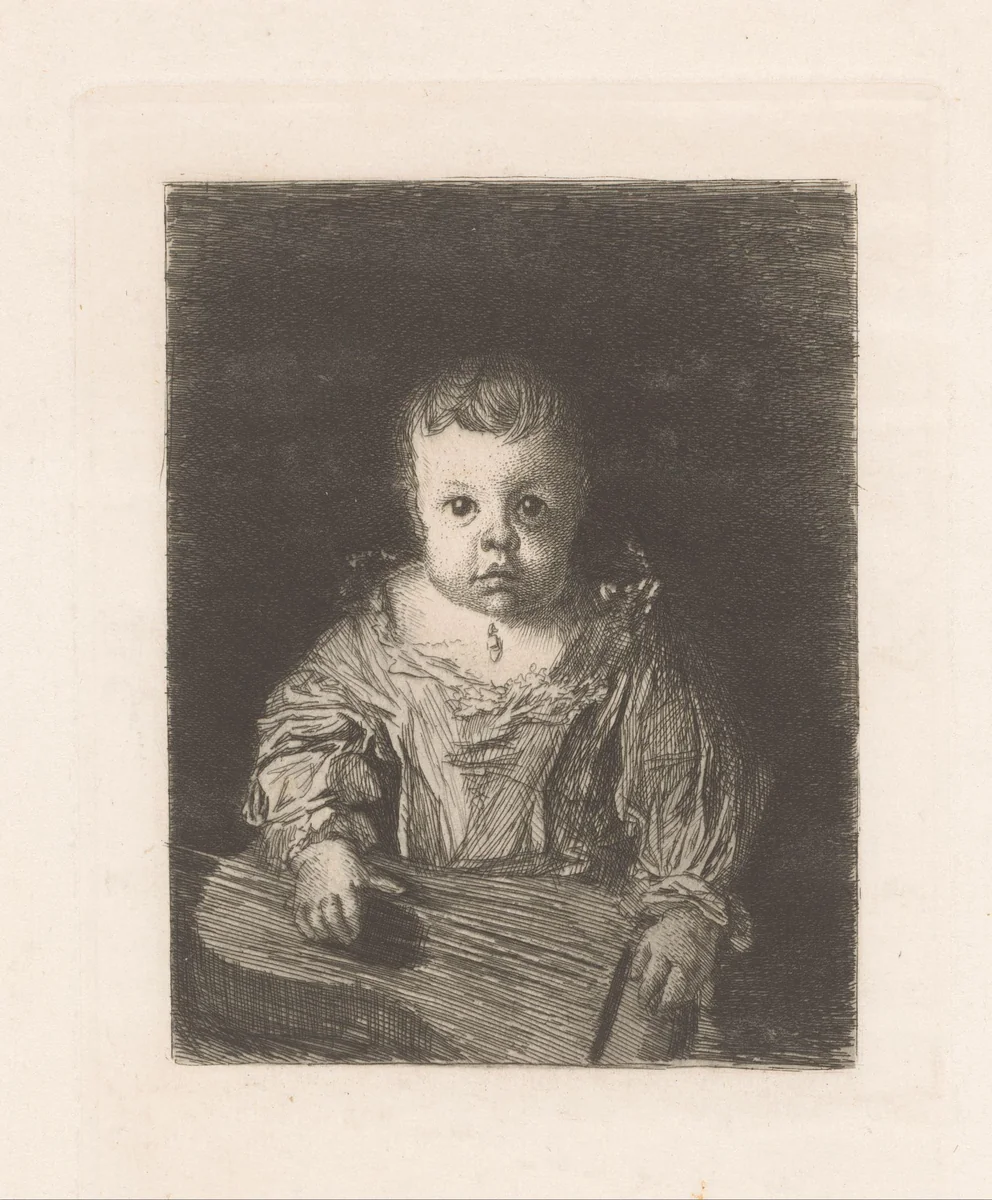 Kind met een gitaar by Léopold Flameng, print, 1873