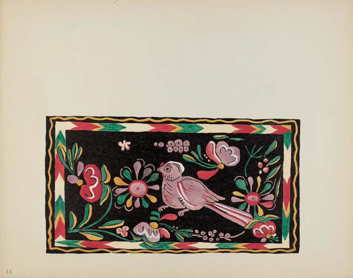 Plate 44: Painted Chest Design: From Portfolio "Spanish Colonial Designs of New Mexico" by American 20th Century, index of american design, 1935-1942
