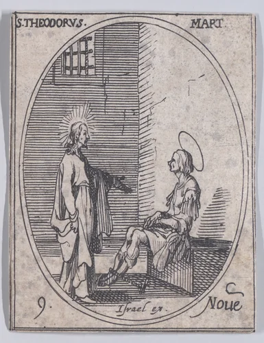 S. Théodore, martyr (St. Theodore Stratelates, Martyr), November 9th, from "Les Images De Tous Les Saincts et Saintes de L'Année" (Images of All of the Saints and Religious Events of the Year) by Jacques Callot, print, 1636