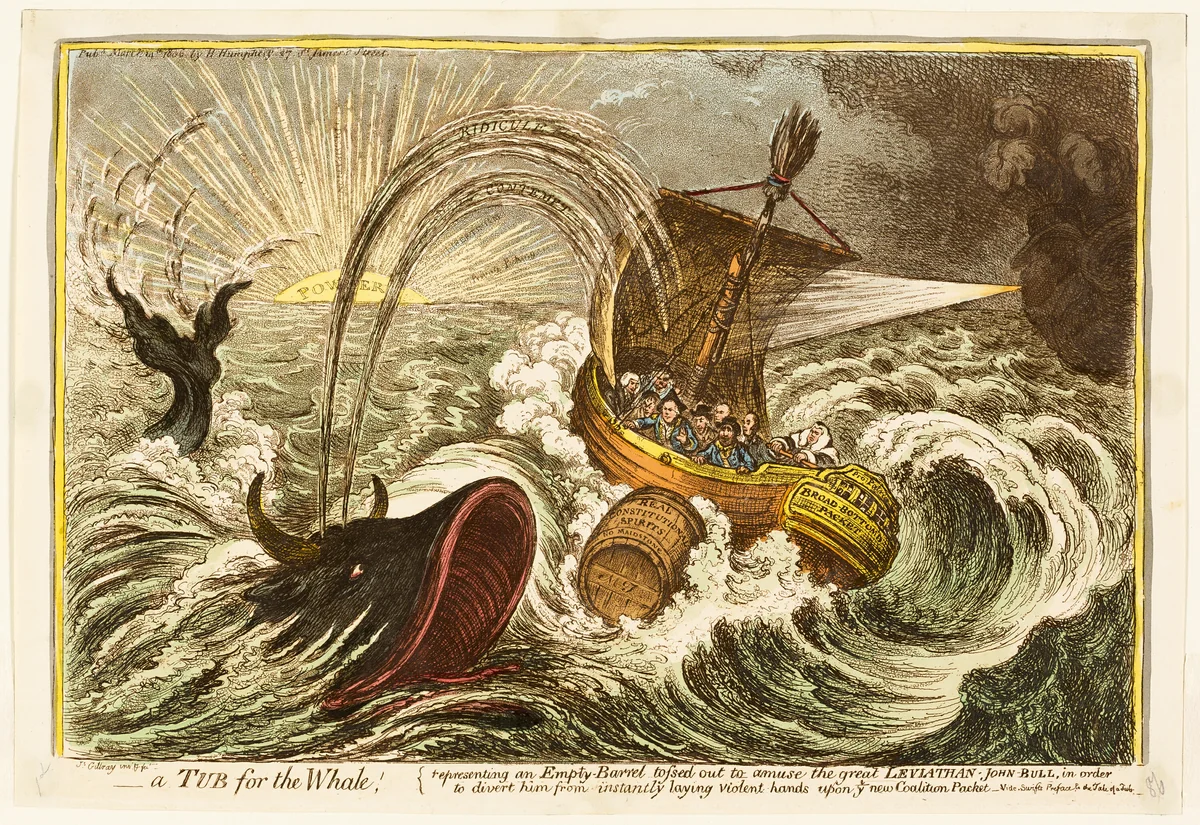 A Tub for the Whale! by James Gillray, print, 1806