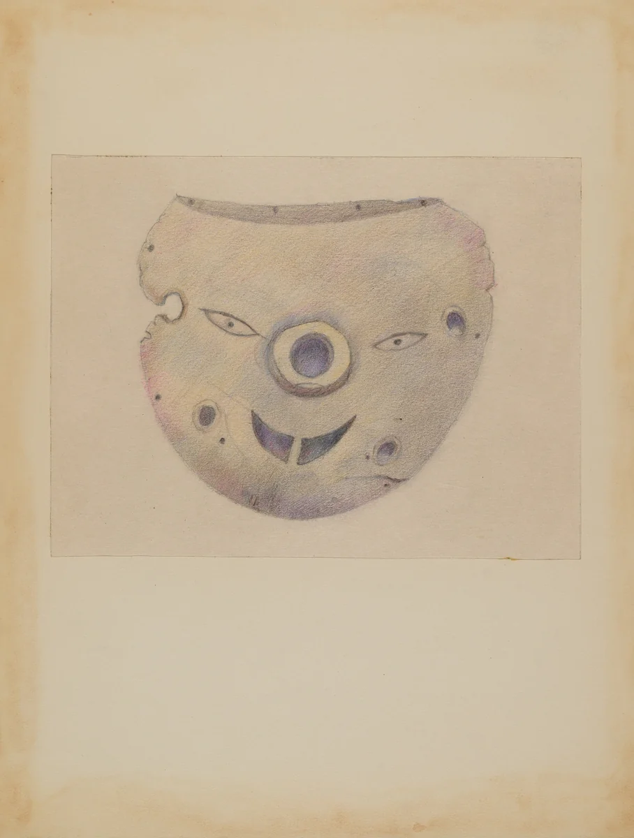 Wooden Mask by Margaret Knapp, index of american design, 1935-1942