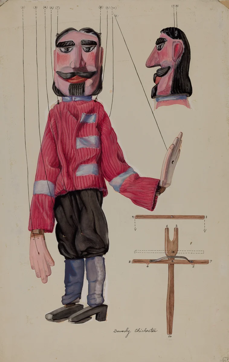 Marionette by Beverly Chichester, index of american design, 1935-1942
