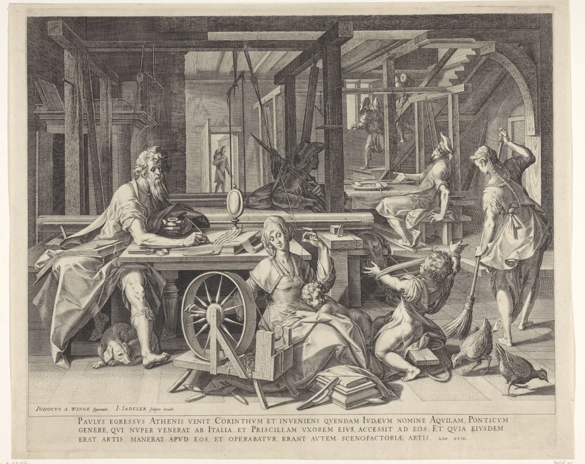 Paulus in Korinte by Unknown, print, 1560-1600