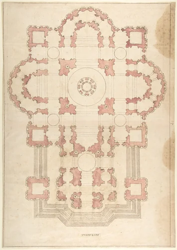 Bramante's Plan for St. Peter's by anonymous, drawing, 1500-1699