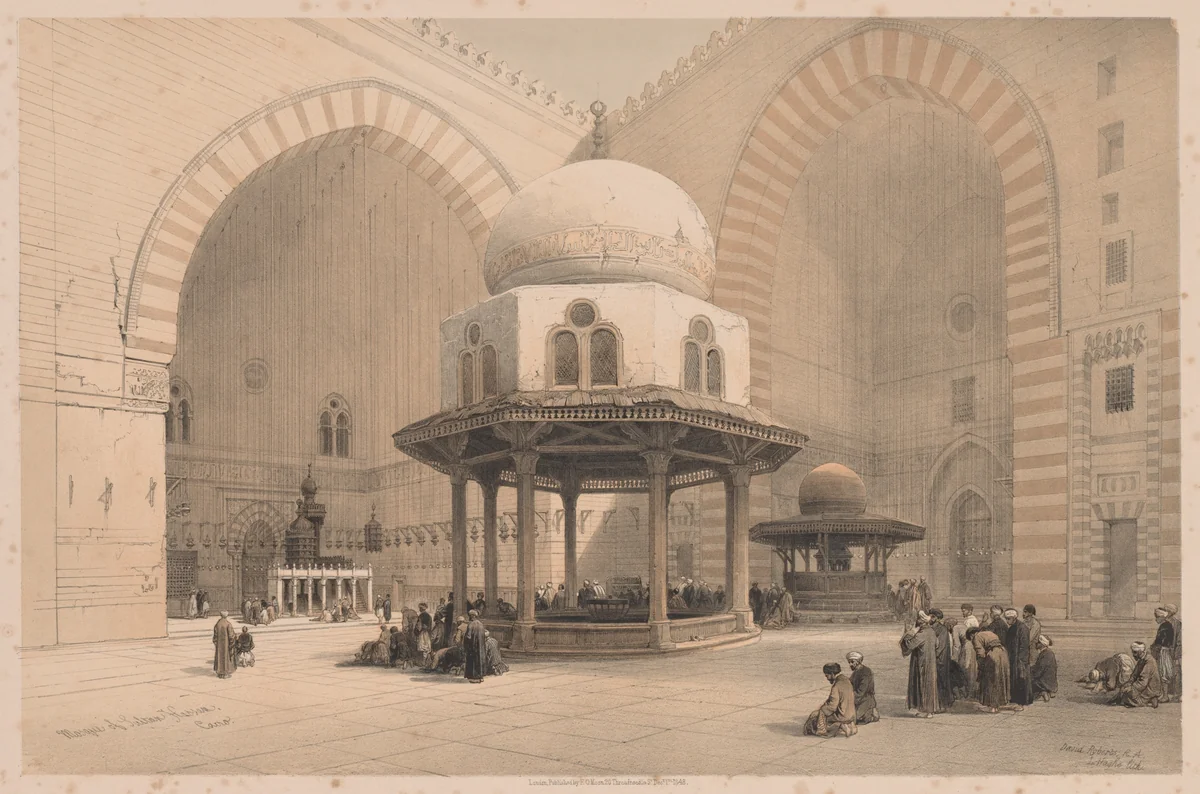 Egypt & Nubia, Volume III, No. 8: Mosque of Sultan Hassan, Cairo by Louis Haghe, print, 1842-1849