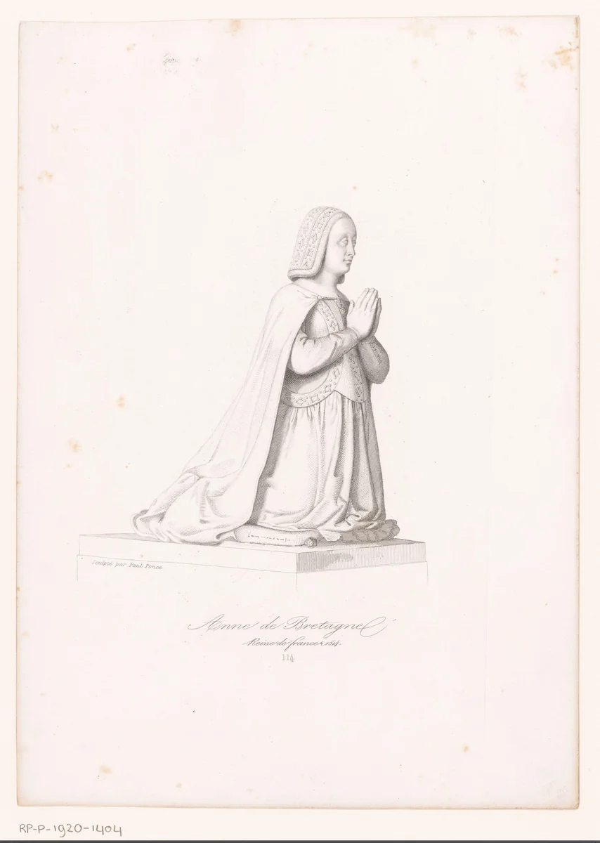 Standbeeld van Anna van Bretagne by anonymous, print, 1800-1900