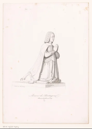 Standbeeld van Anna van Bretagne by anonymous, print, 1800-1900