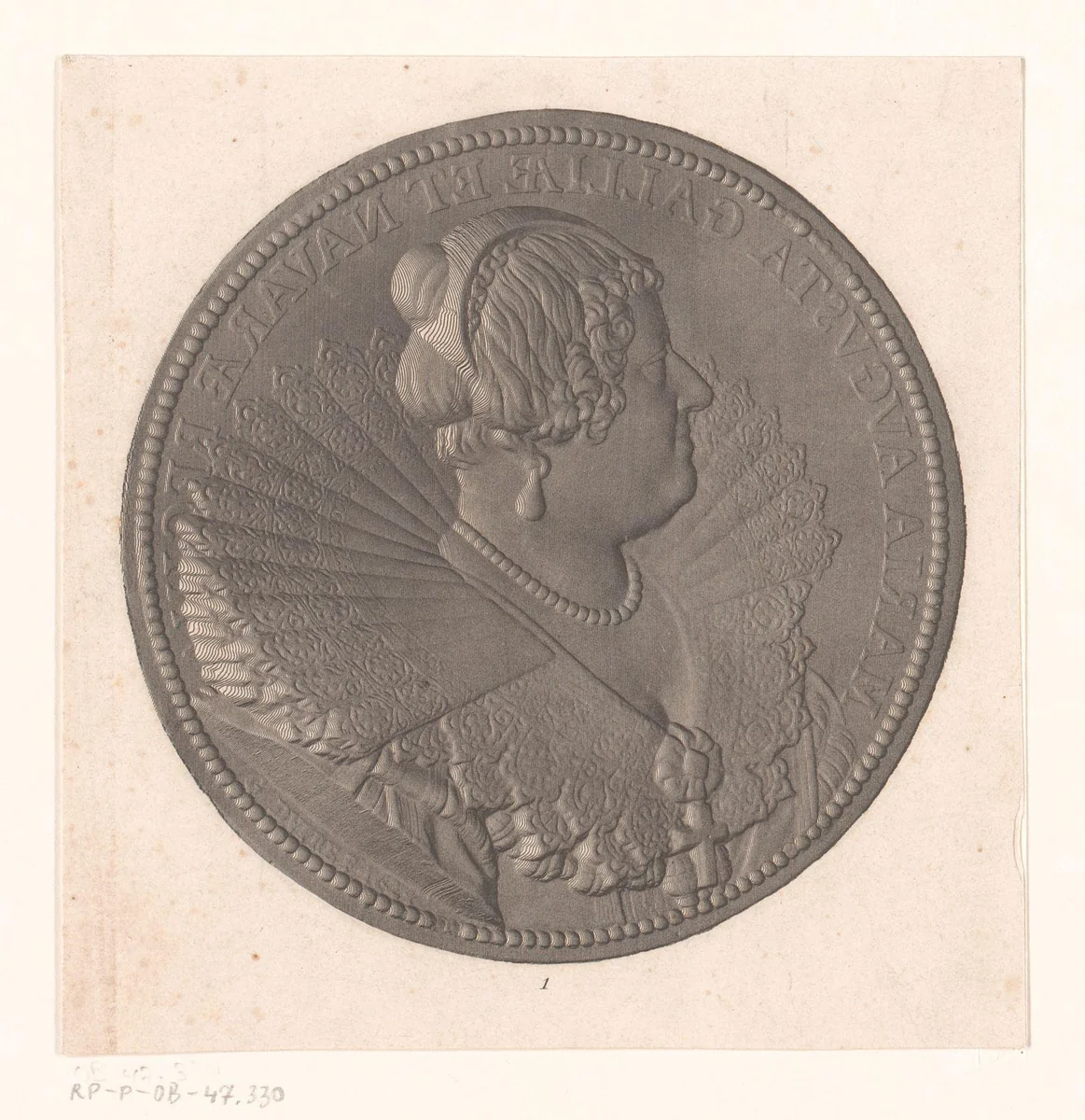 Medaille met portret van Maria Augusta van Frankrijk by anonymous, print, 1804-1859