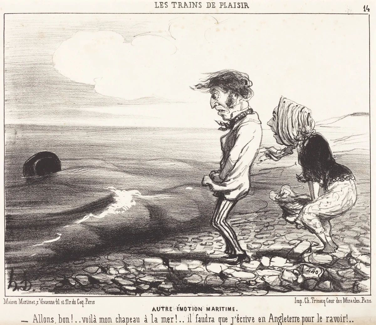 Autre émotion maritime by Honoré Daumier, print, 1852