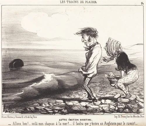 Autre émotion maritime by Honoré Daumier, print, 1852