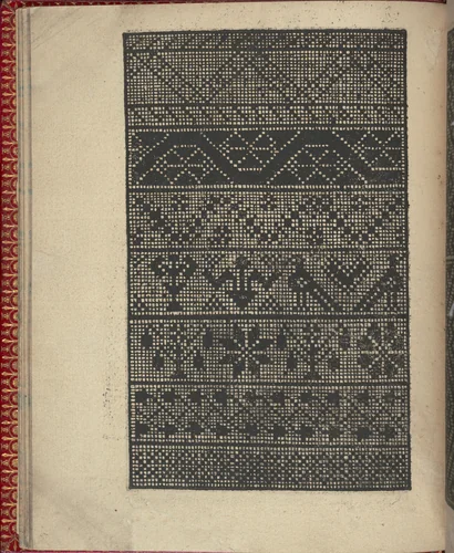 Ce est ung tractat de la noble art de leguille ascavoir ouvraiges de spaigne... page 10 (verso) by Willem Vosterman, book, 1527-1540
