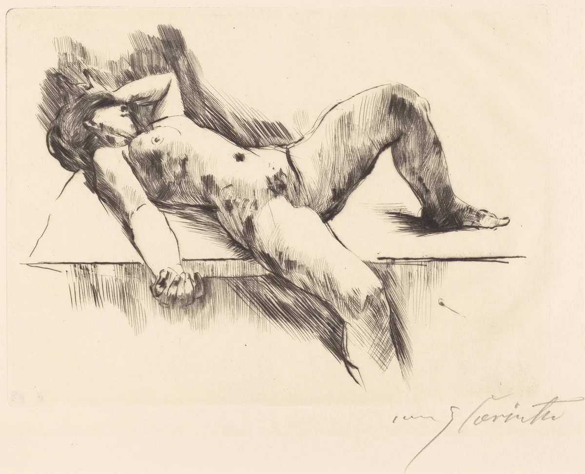 Liegender Weiblicher Akt III (Reclining Female Nude III ) by Lovis Corinth, print, 1913