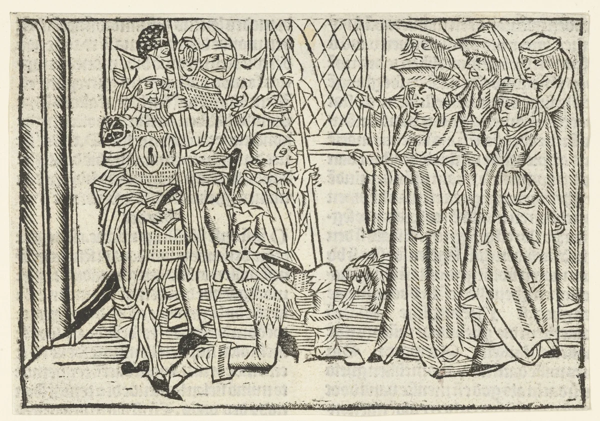 Soldaten berichten hoge priesters dat Christus is herrezen by Unknown, print, 1480-1500