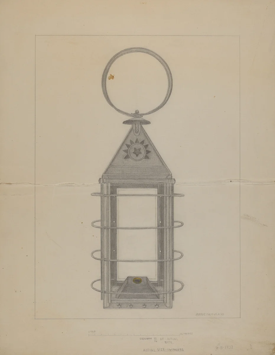 Lantern by Marie Famularo, index of american design, 1937