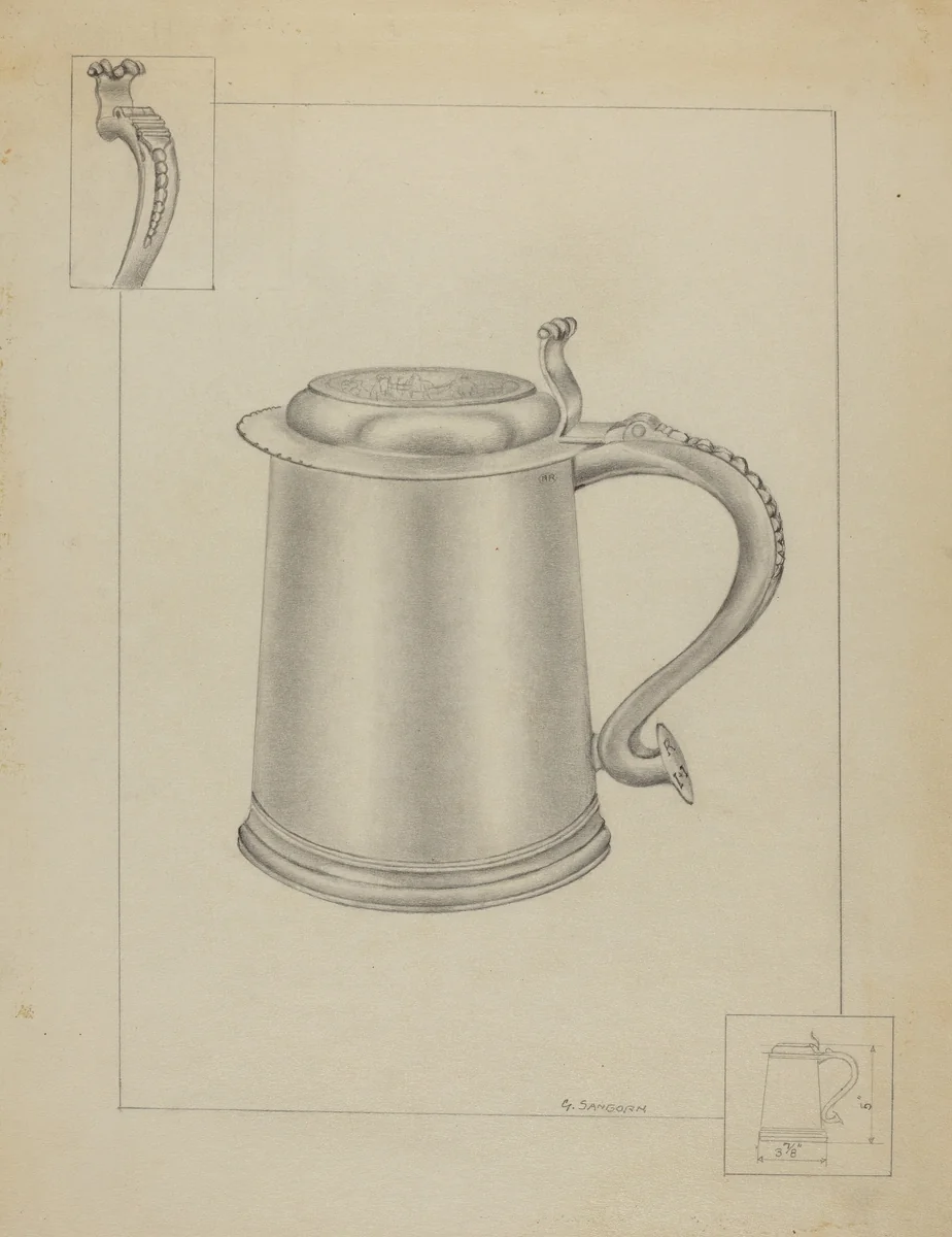 Silver Tankard by Gordon Sanborn, index of american design, 1936