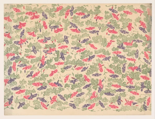 Patroon van bladranken en bloemen van de winde by anonymous, other, 1860-1930