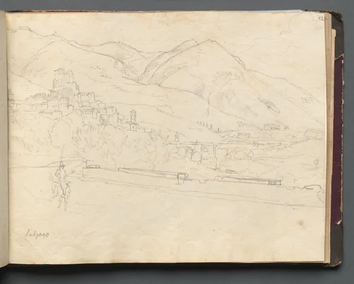 Album with Views of Rome and Surroundings, Landscape Studies, page 42a: Roman Landscape by Franz Nadorp, book, 1830-1870