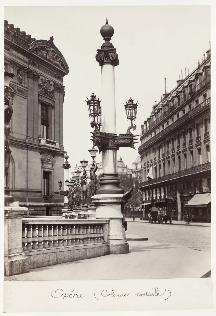 Opéra (Rostral Column) by Charles Marville, photograph, 1870-1880