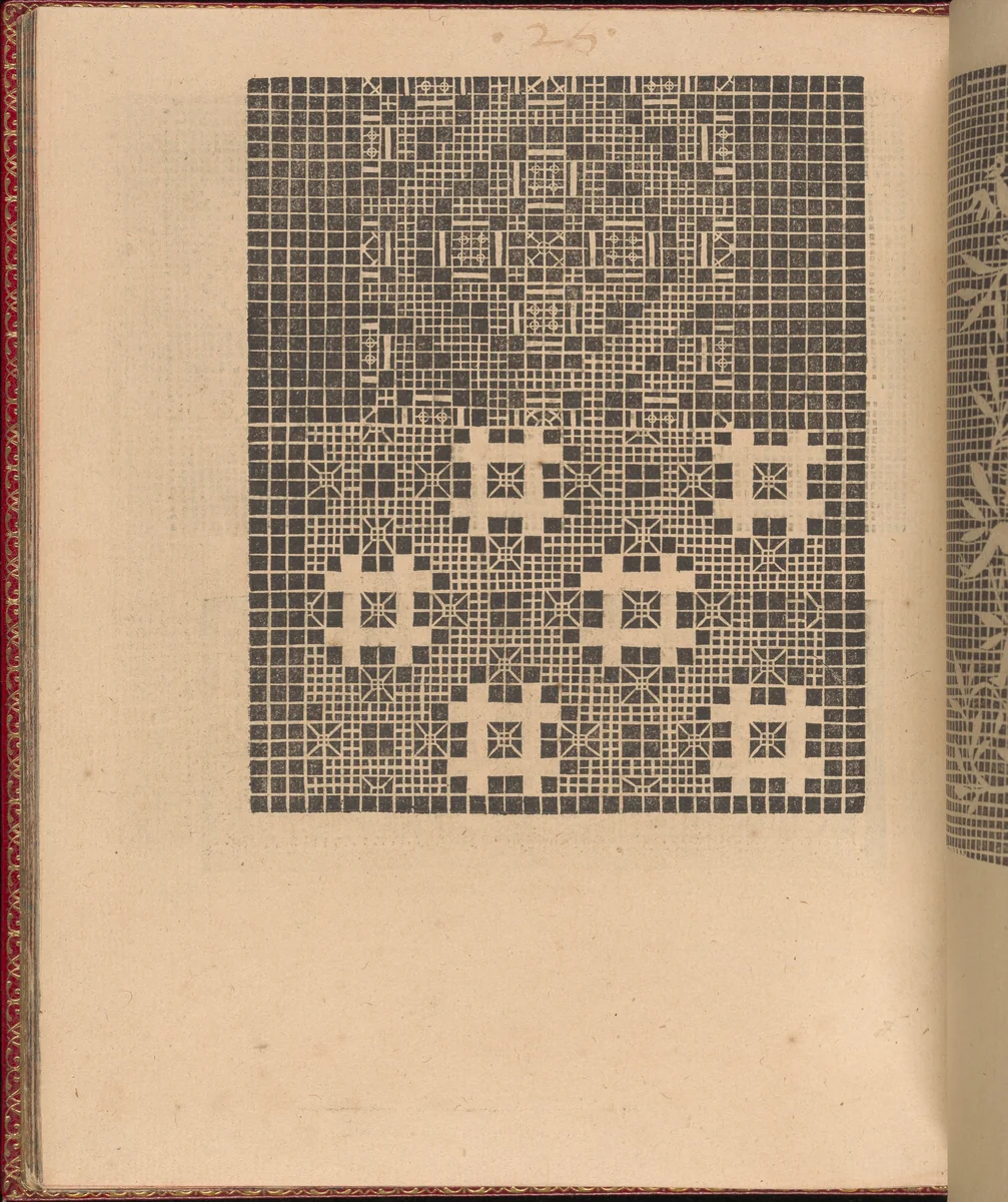 Les Singuliers et Nouveaux Portraicts... page 53 (verso) by Federico de Vinciolo, book, 1588