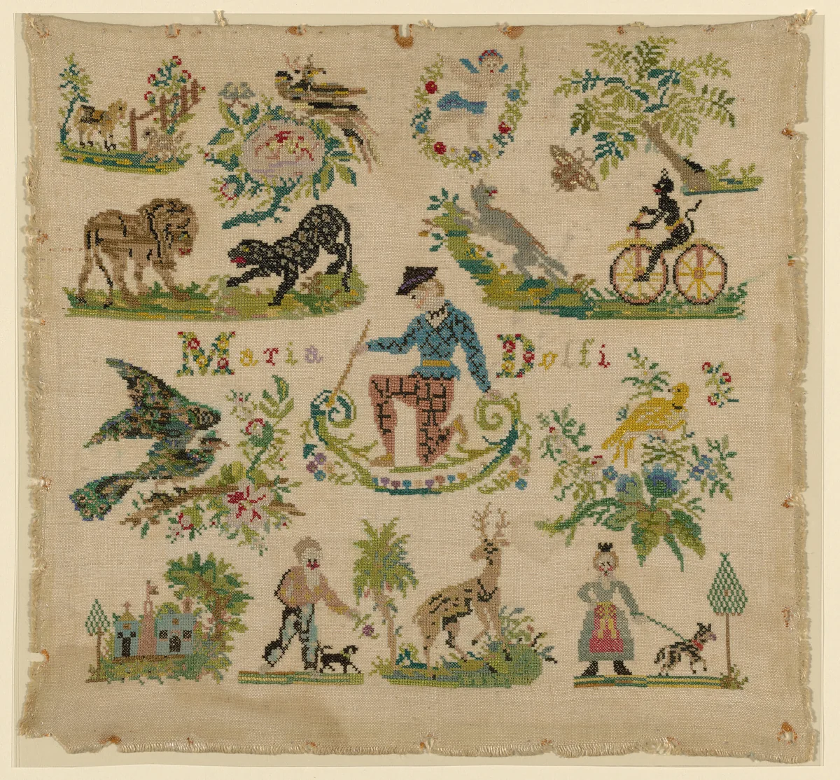 Sampler by Italy, textile, 1801-1875