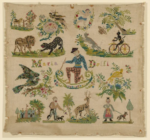 Sampler by Italy, textile, 1801-1875