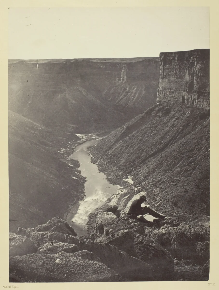 Grand Cañon of the Colorado River, Mouth of Kanab Wash, Looking West by William H. Bell, photograph, 1872