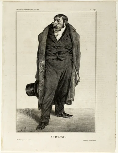 Mr. D'argo .., plate 292 from Célébrités de la Caricature by Honoré-Victorin Daumier, print, 1833