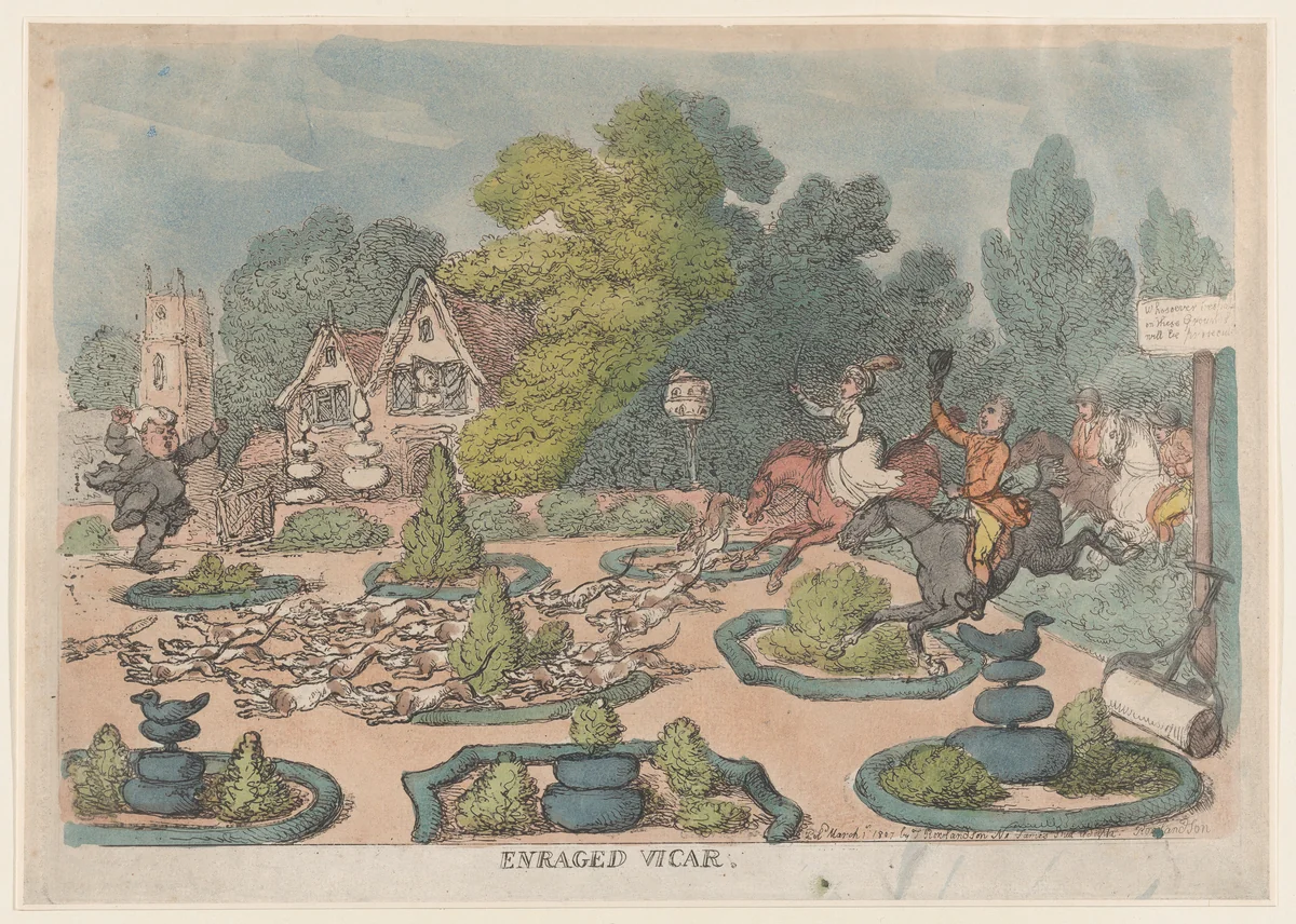 Enraged Vicar by Thomas Rowlandson, print, 1807