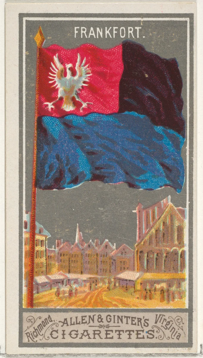 Frankfurt, from the City Flags series (N6) for Allen & Ginter Cigarettes Brands by Allen & Ginter, print, 1887