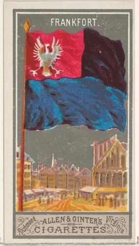Frankfurt, from the City Flags series (N6) for Allen & Ginter Cigarettes Brands by Allen & Ginter, print, 1887