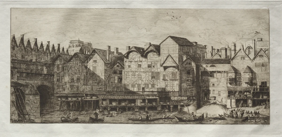 Partie de la cité vers la fin du XVIIe siècle by Edmond Gosselin, print, 1861-1881